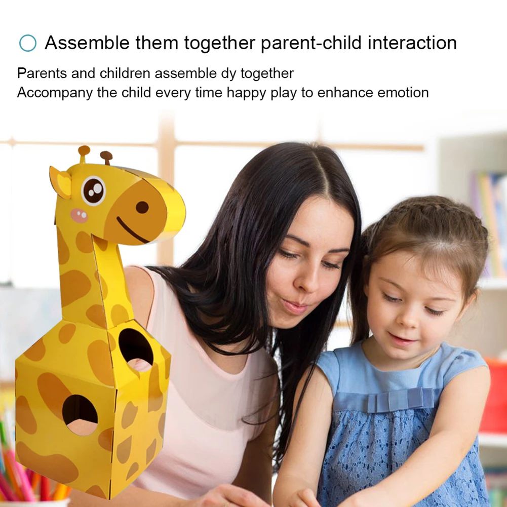 

Children Fun Pressure Reduction Toy Wearable Cardboard Box Paper Craft Kit Puzzles Pressure Reduction Fun Creative Gifts