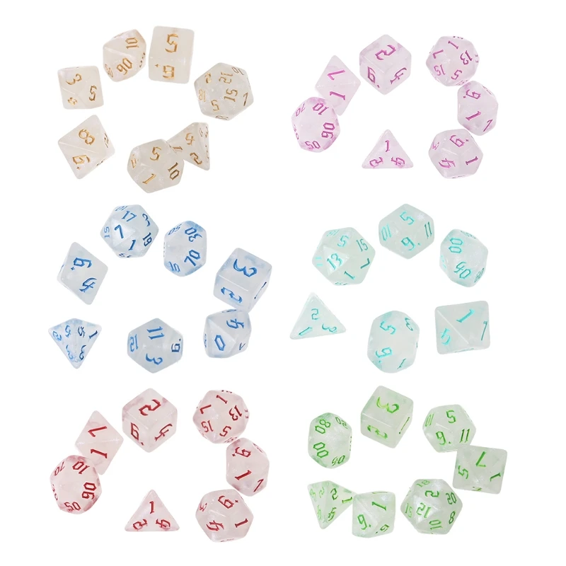 

Dungeon and Dragons 7Pcs Resin Dices Set Table Board Roll Playing Games Toy Drop Shipping