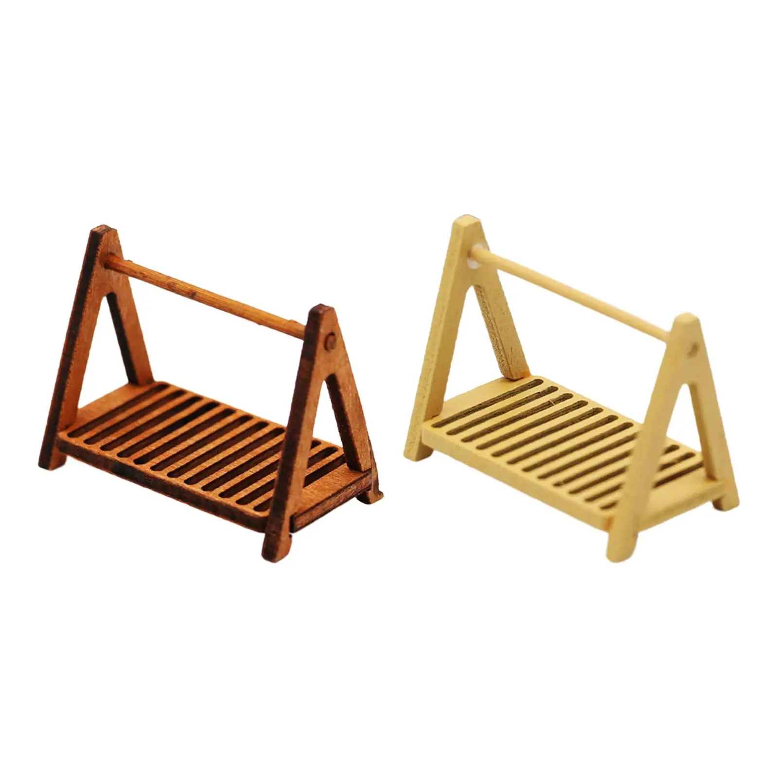 

1:12 Dolls House Wood Storage Rack Handpainted Single Layer Miniature for Dollhouse Accessories DIY Projects Decor Pretend Toy