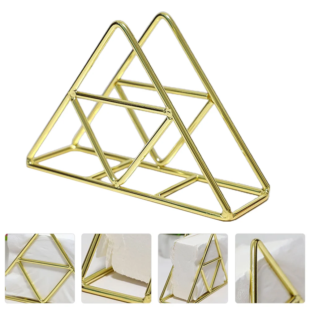 

Napkin Holder Towel Paper Dining Table Dispenser Tissue Cocktail Hand Caddy Metal Triangle Stand Storage Restaurant Rack Desktop