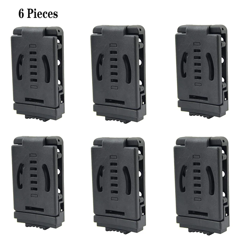 

6PCS K Sheath Kydex Waist Belt Clip Large Tek Lok Belt Loops Belt Clip Gun Holster Back Clip Tool Knife Scabbard Kit Clamp Belt