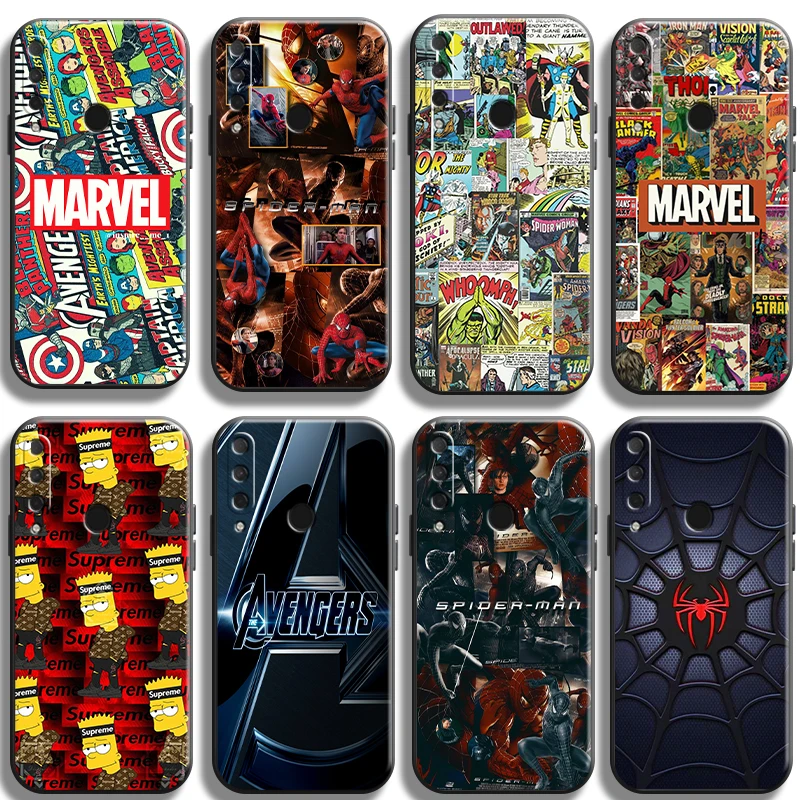 

US MARVEL Anime Phone Case For HUAWEI P20 P30 P40 Lite Pro Plus P20 Lite 2019 P Smart 2020 2019 Z 5G Funda Liquid Silicon