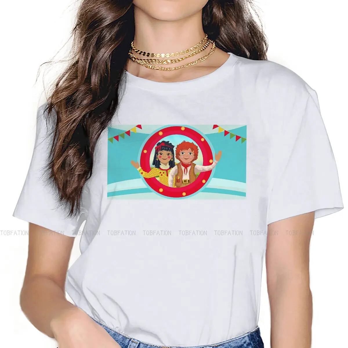 

Rosie and Jim Kids Childrens TV Original TShirts Welcome Print 4XL 5XL Woman's T Shirt Hipster Tops