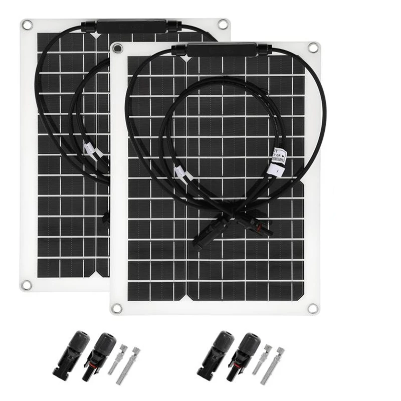 

1Set 18V Solar Panel Charger With Connector Cover IP65 For Phone Car RV Boat Charger