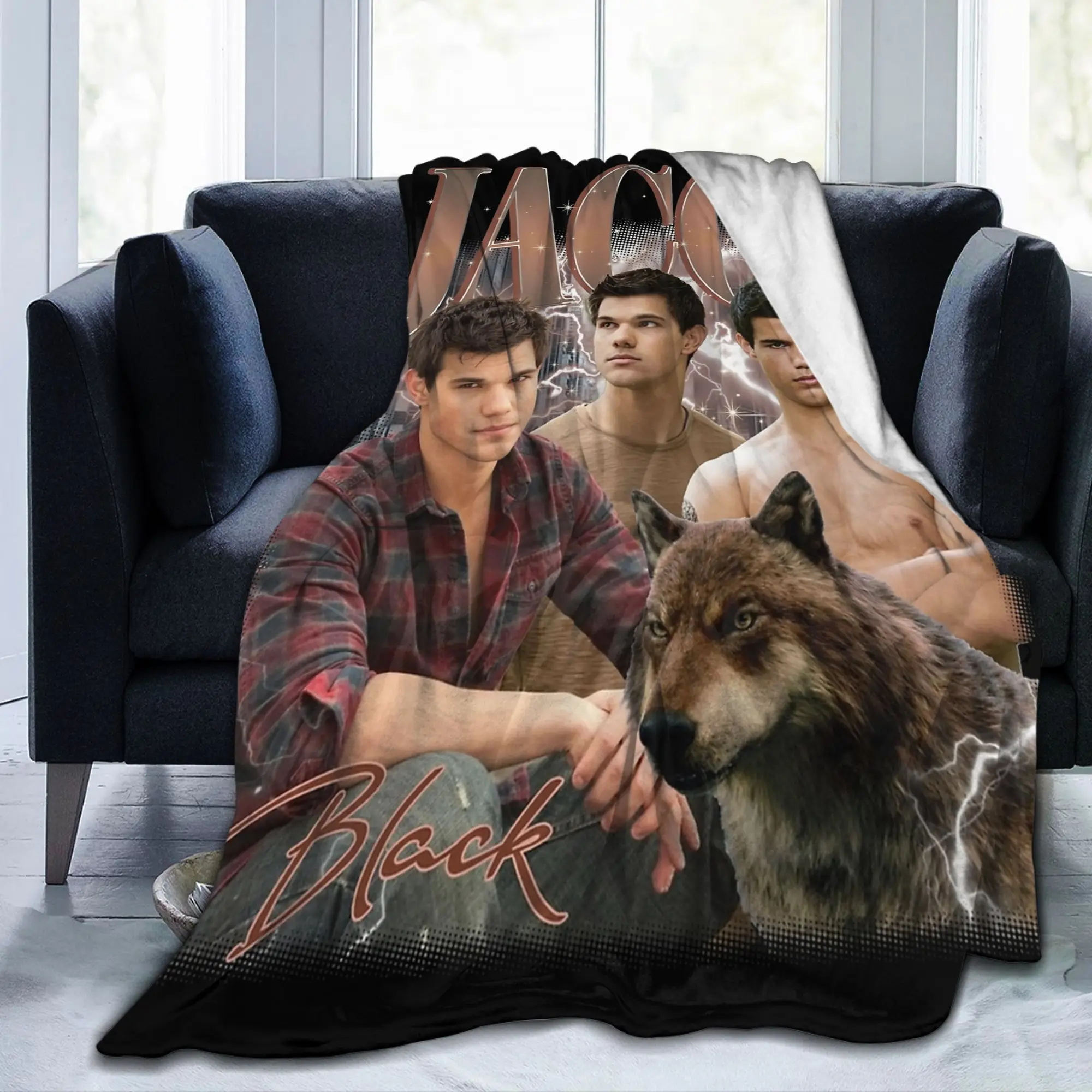 Плед Jacob Black Twilight Bootleg из кораллового флиса, плюшевый, декоративный, теплый, для дома и спальни, тонкое плюшевое одеяло (art.: 3920dbadc2a94) - 3920dbadc2a94