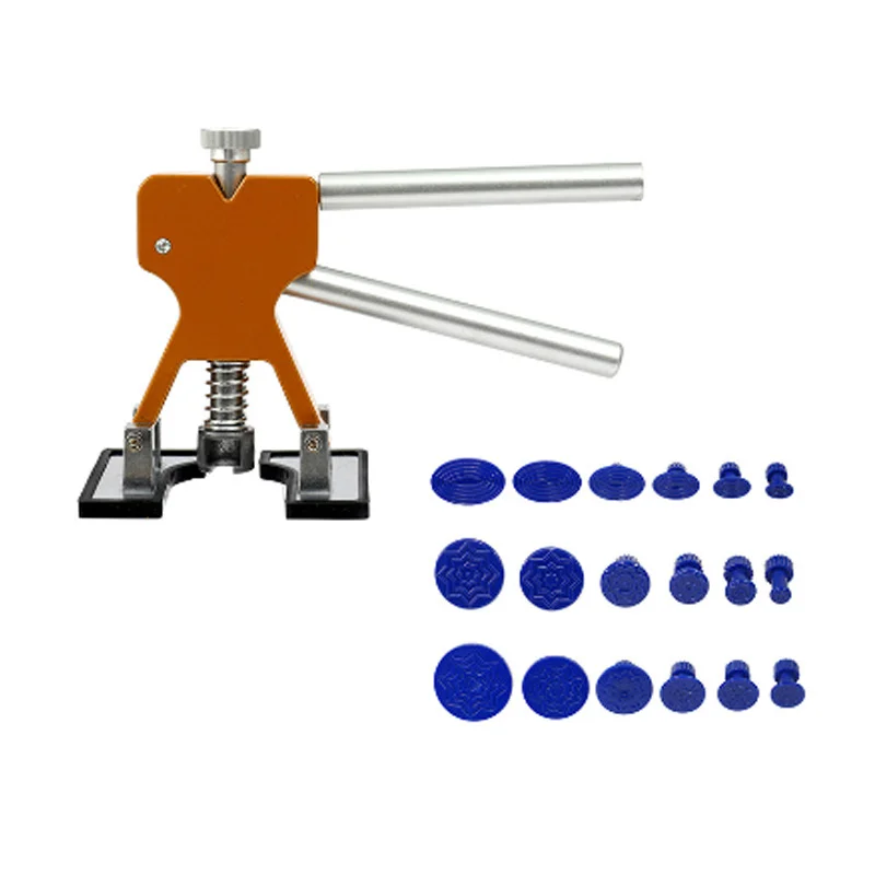 

Автомобильный съемник вмятин, ремонт T, инструмент для вмятин, автомобильный кузов, без покраски, часть кузова, механический лист, удаление скольжения, молоток, обратный ход + 18 шт.