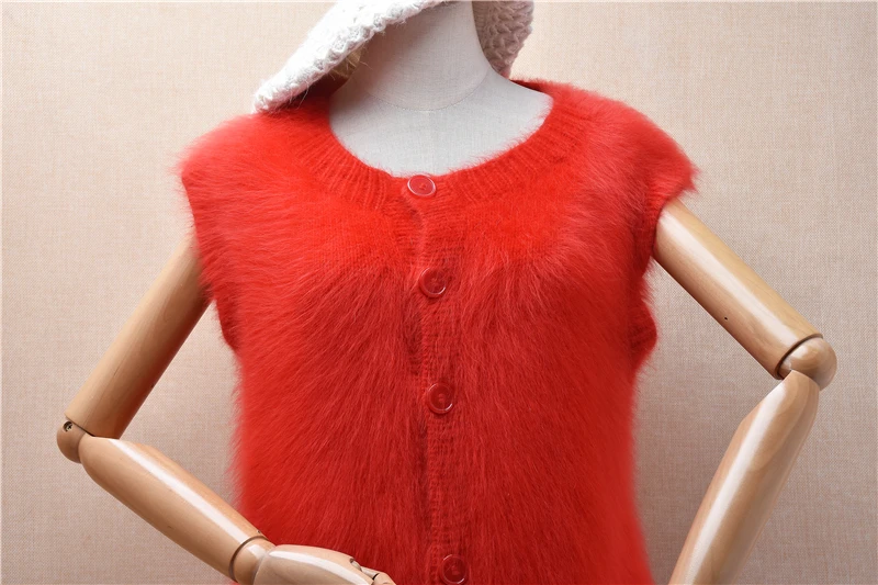 Женская осенне-зимняя одежда Mujer красный волосатый плюшевый норковый