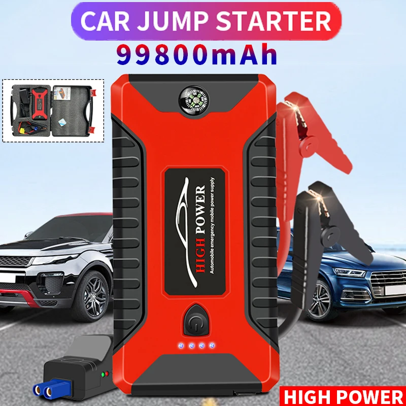 

Car Jump Starter 99800mA 12V High Power Bank Portable Car Battery Booster Charger Starting Device Auto Emergency Start-up Light