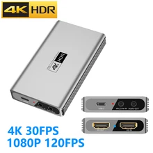 Usb3.0 Video Capture Input 4k 60hz Output 4k 30fps 1080p 120fps Board Capture Streaming for Ps5 4 Xbox Series X placa de captura