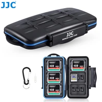 jjc deluxe memory card case compact sd micro sd cf cfexpress tf card slot holder protector storage box with carabiner waterproof