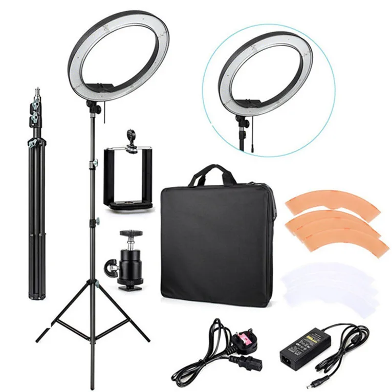 

Best sale RL-18 18inch photography studio led ring light for DSLR camera video lights lamp with light stand carry bag 5500k