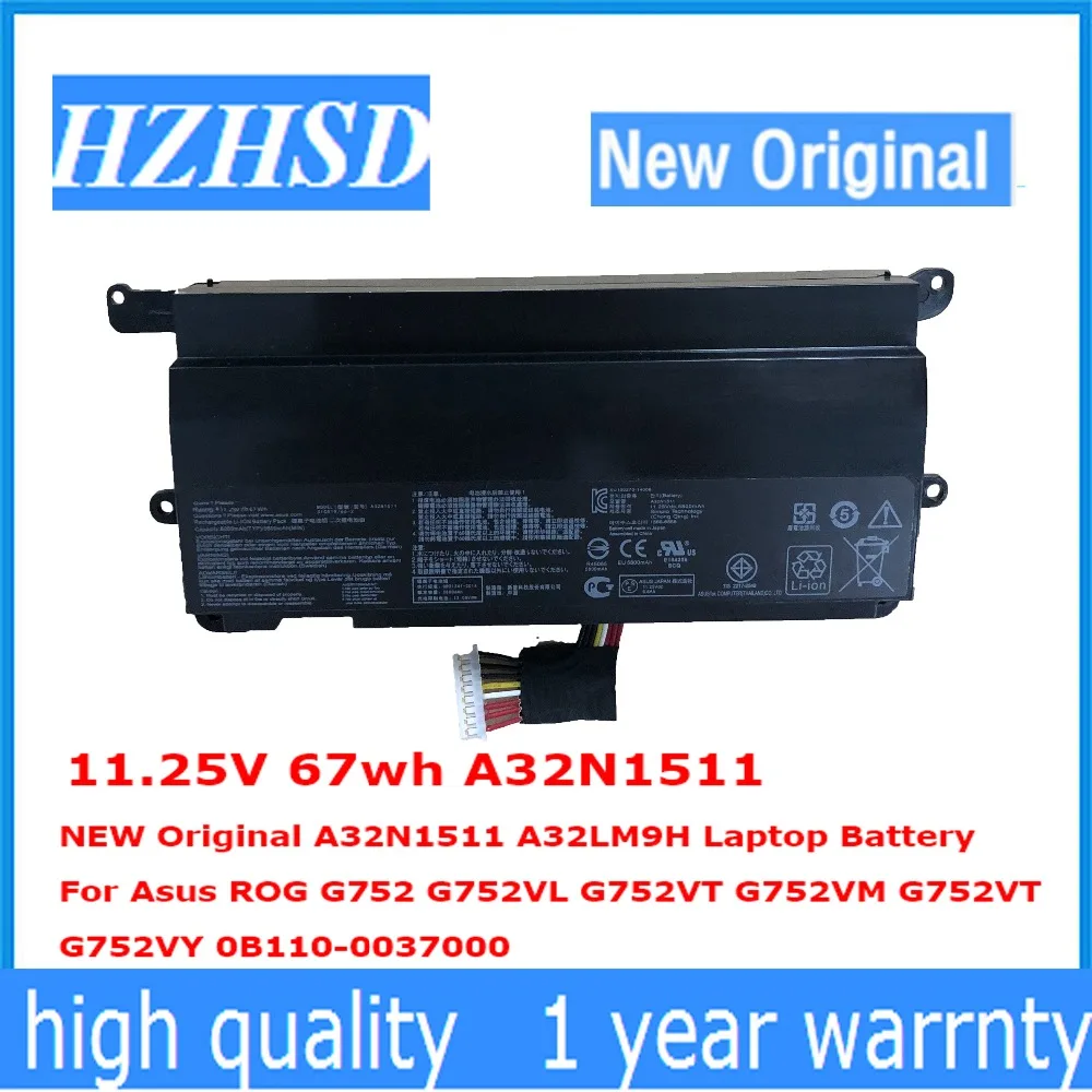 11,25 V 67wh A32N1511 новый оригинальный A32N1511 A32LM9H Аккумулятор для ноутбука Asus ROG G752 G752VL G752VT G752VM G752VT G752VY 0B110
