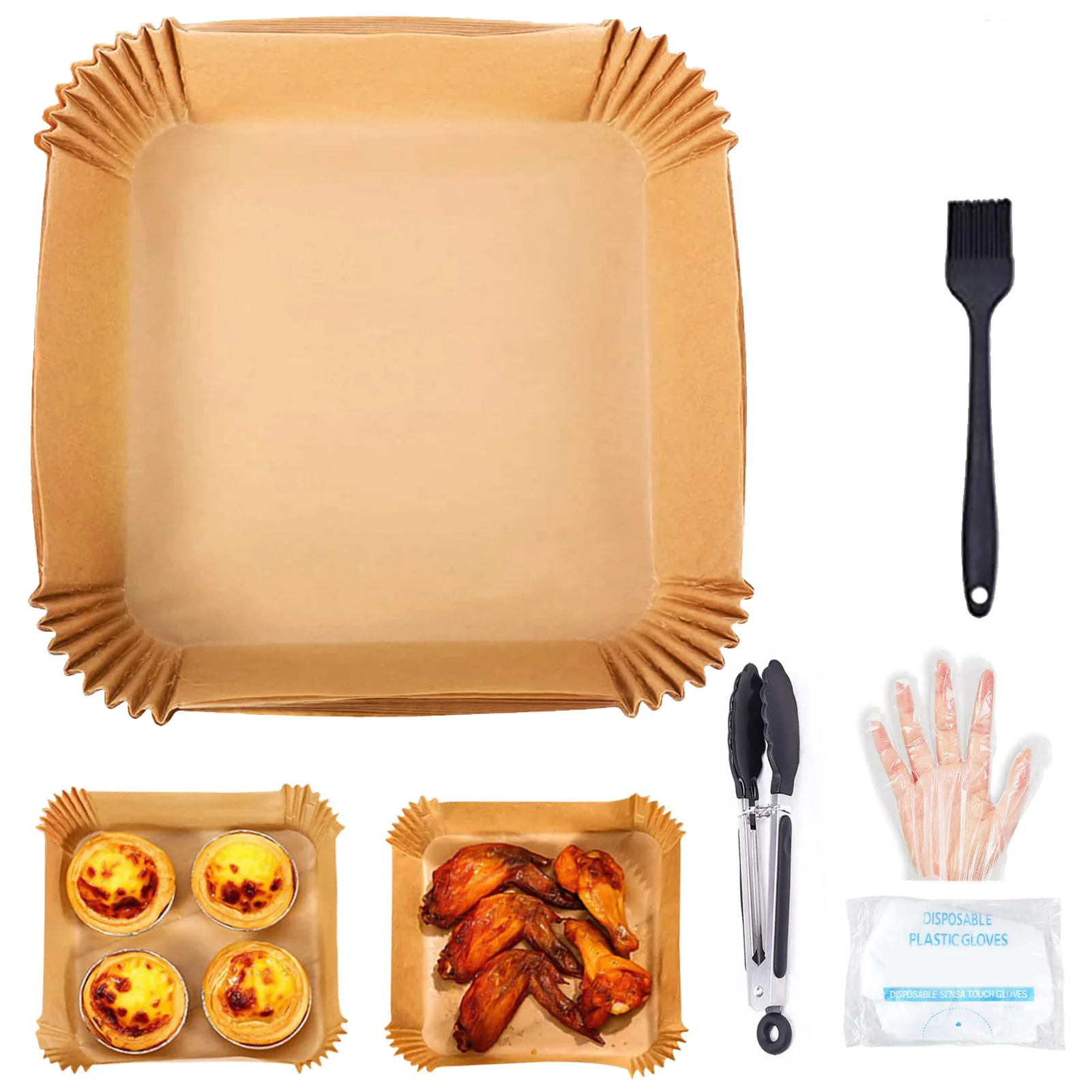 

Комплект бумажных фритюрниц, 100 шт., маслонепроницаемые фритюрницы, Пергамент Для Выпечки, микроволновая печь, водонепроницаемые подставки ...