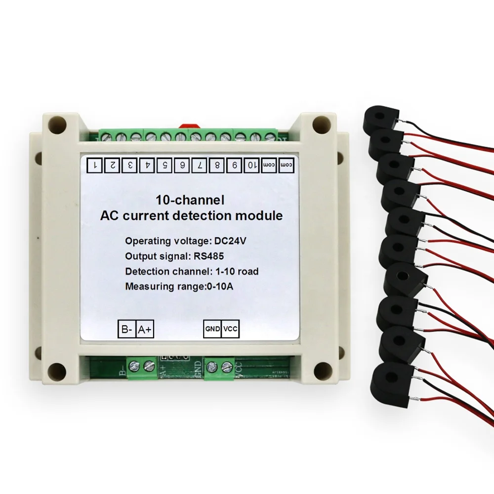 

RS485 Output Acquisition Module Range Detection 10 Multi Channel AC 5A 50A 10A 20A Sensor Current Transmitter