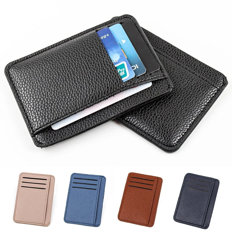 

Lychee Grain Card Holders Ultra-thin Simple Men's Credit Card Organizer Card Case Simple Small Wallet Coin Purse New Fashion