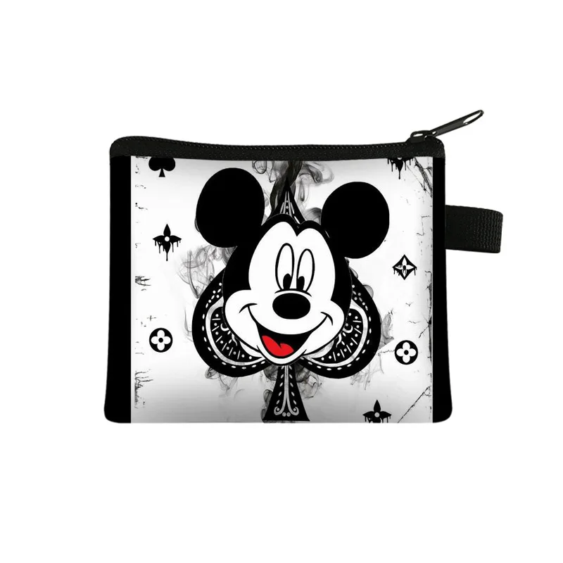 

Disney Mickey Kids Coin Purse Portable Card Holder Mickey Cute Print Polyester Key Storage Bag Frog Wallet Kawaii Wallet
