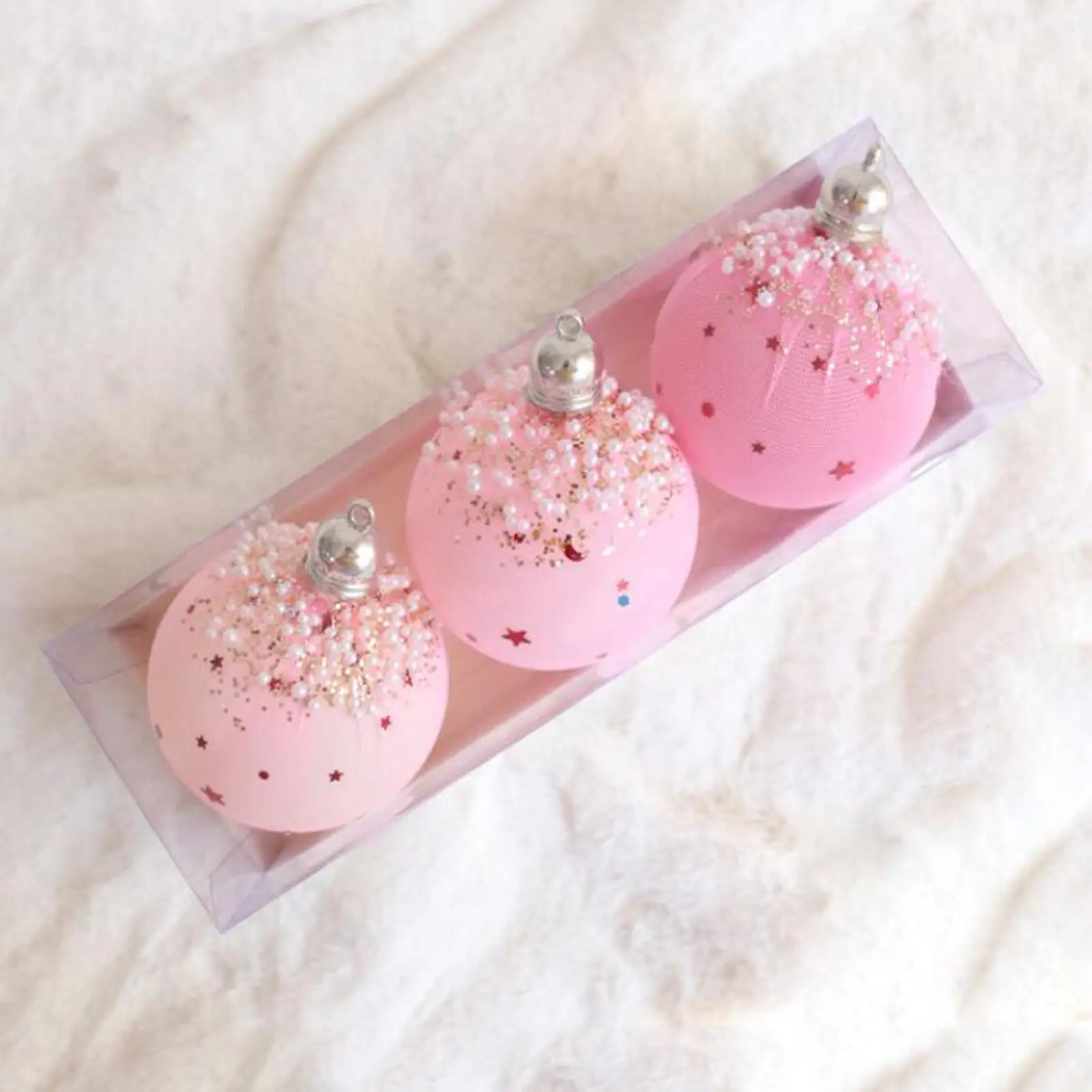 

3 шт. декоративные розовые елочные шары Kesoto