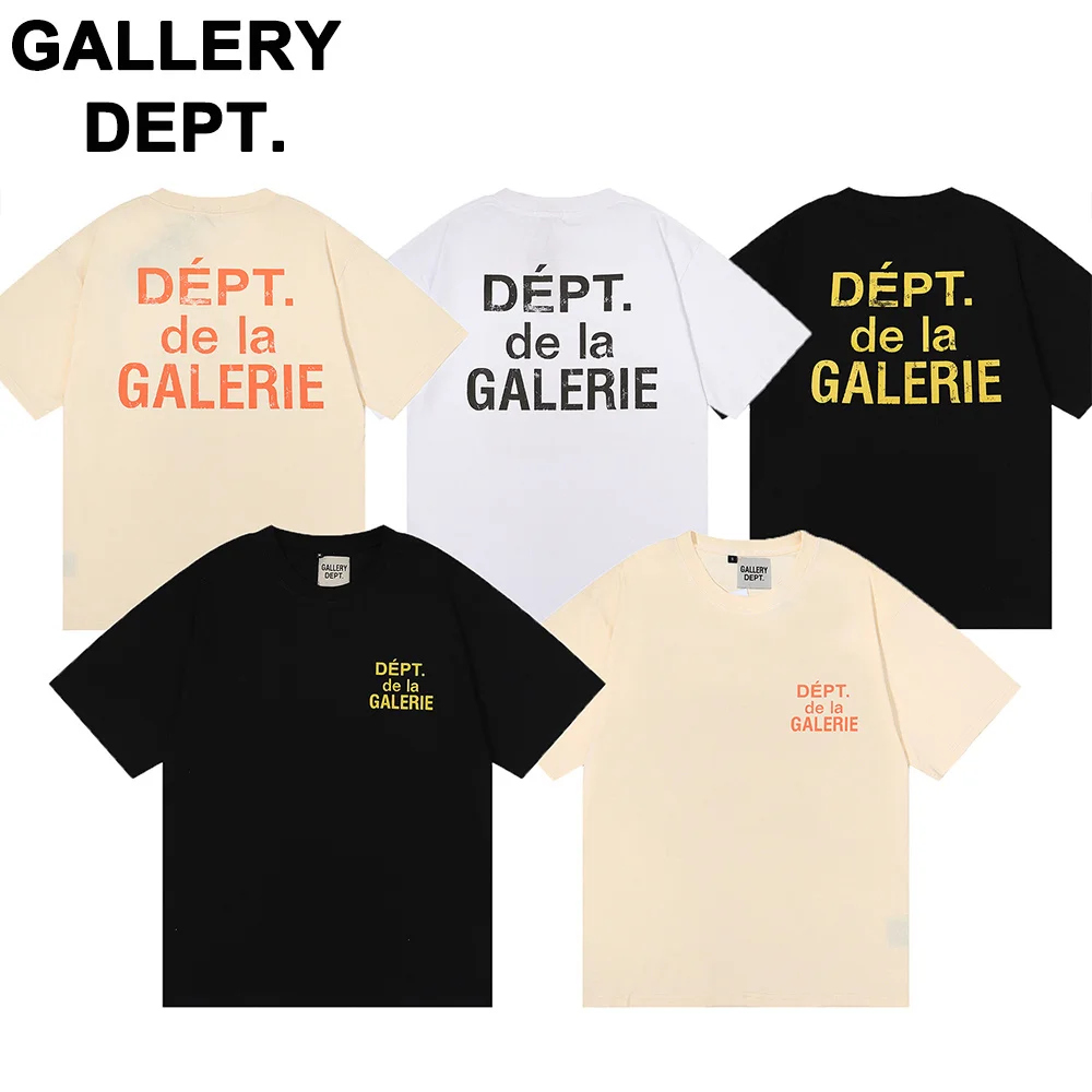 

New 2023 Gallery Dept Tide Print Letter Women Fashion Original T-shirt Men's Top Summer Short Sleeve Cotton T-shirt