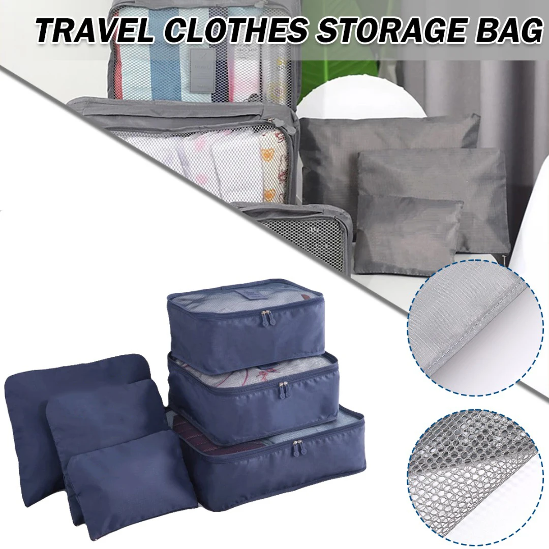 

6PCS Travel Storage Bag Set Multifunction Packing Cube Bags Clothes Organizer Wardrobe Suitcase Pouch Travel Storage Kit