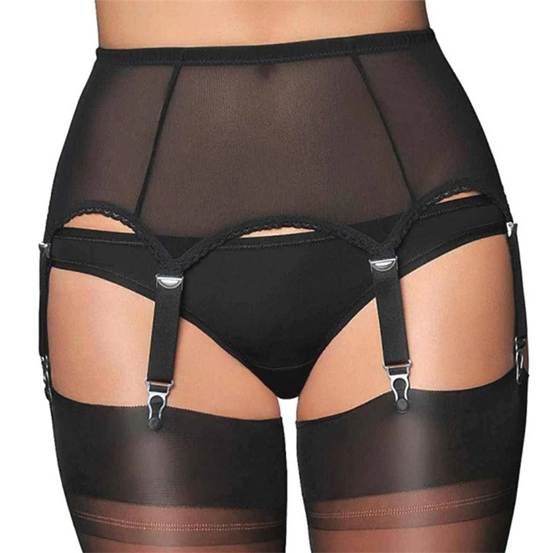 

Women's Sexy Lingerie Garter Suspenders Transparent Underwear Adjustable Belt For Stockings Garter No Thong No Stocking