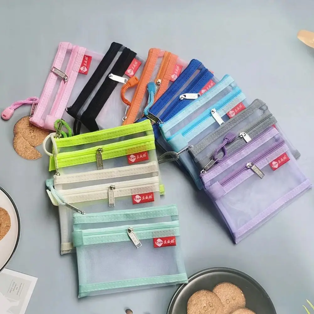 Сетчатый двухслойный кошелек для монет цвет в ассортименте