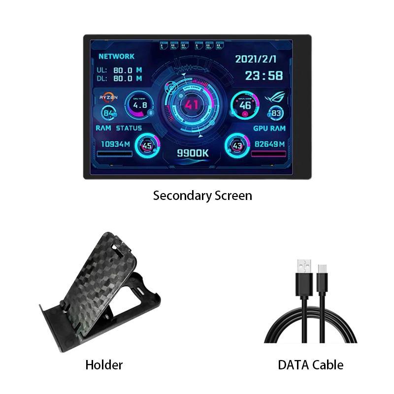 

New Arrival 3.5 Inch IPS TYPE-C Secondary Screen Computer CPU GPU RAM HDD LCD Monitor USB Display For Freely AIDA64