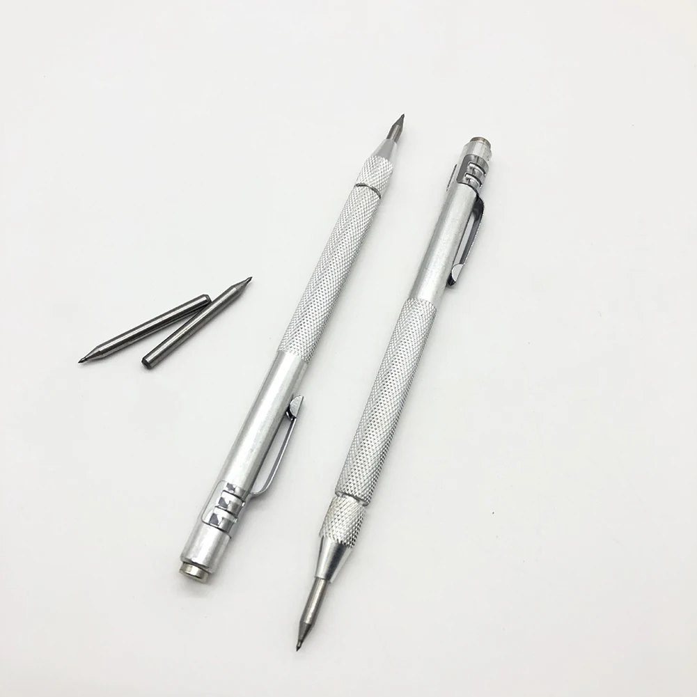 

2Pcs Alloy Scribe Pen Metal Wood Cutting Marker Pencil Metalworking Woodworking Tungsten Carbide Tip Scriber Hand Tools