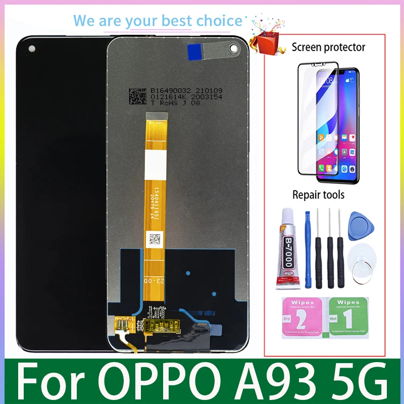 

6,5 ''для Oppo A93 5G Оригинальный ЖК-дисплей с рамкой, сенсорная панель, дигитайзер, запасные части PCGM00 PEHM00