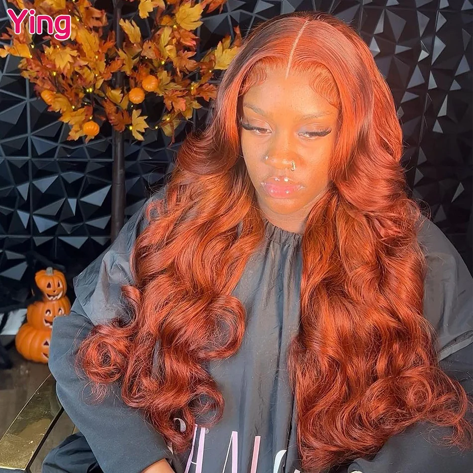 

Ying Body Wave Ginger Orange 12A Remy 13x6 Lace Frontal Wig 13x4 Lace Front Wig PrePlucked 5x5 Transparent Lace Wig