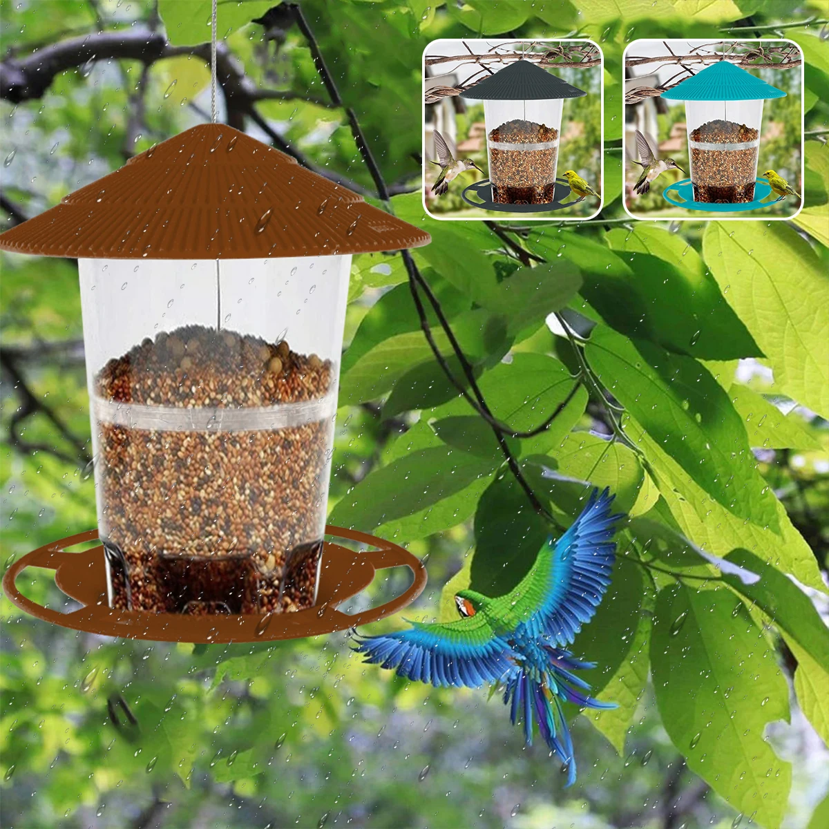 Hanging Seed Feeder Plastic Wild Bird Seed Feeder With Water