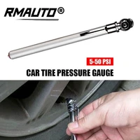 5 50 psi universal car tire pressure pen test meter gauge press tire gauge pen tool stainless steel barometer portable