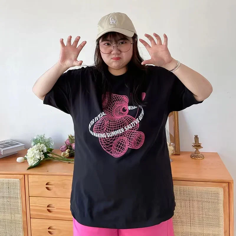 Свободная эластичная удобная футболка для женщин одежда больших размеров