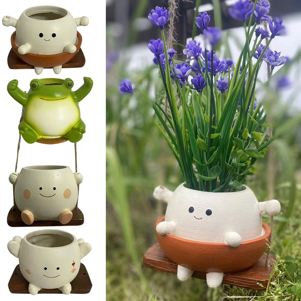 Качающийся Настенный Цветочный Горшок Со Смайликом