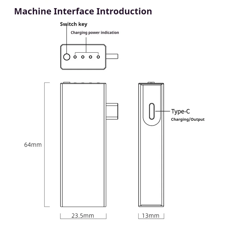 FiiO ESTICK KA17 Mini Mobile Power Bank Независимый источник питания Портативный 1100 мАч Type-C