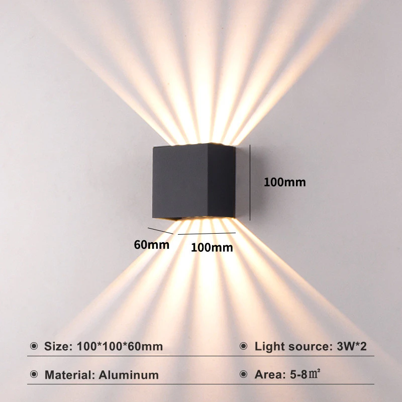 

JOYINLED регулируемый настенный светильник алюминиевый черный IP65