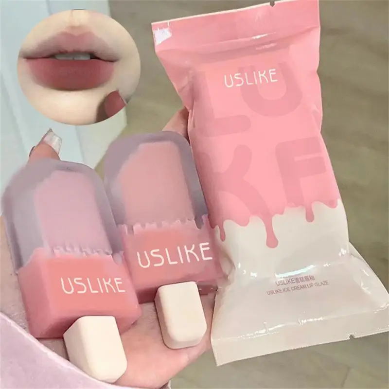 

USLIKE Lip Glaze Matte Fog Velvet Gloss Waterproof Long Lasting Lip Tint High Color Ice Cream Lipstick Beauty Makeup Cosmetics