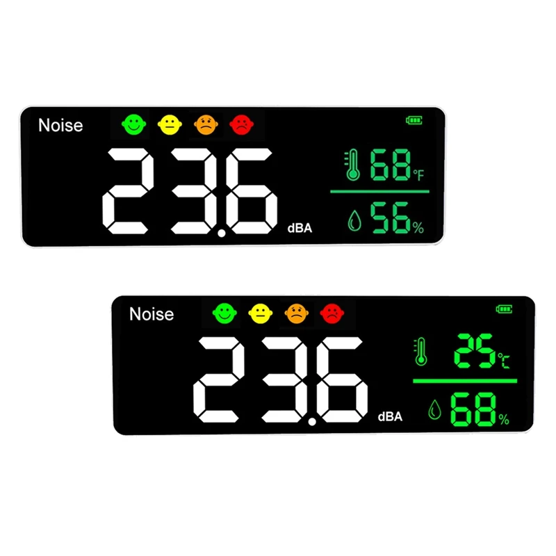 

1 Piece Decibel Meter Wall Hanging Sound Level Meter Noise Time Temperature Meter 30-130DB Range LED Display (°C)