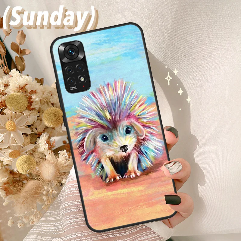 Kawaii Little hedgehog цветная фотография для Redmi Note 11 10 8 9 12 Pro Plus 12S 11S 10S 9S чехол 12C 9C 10C 10A