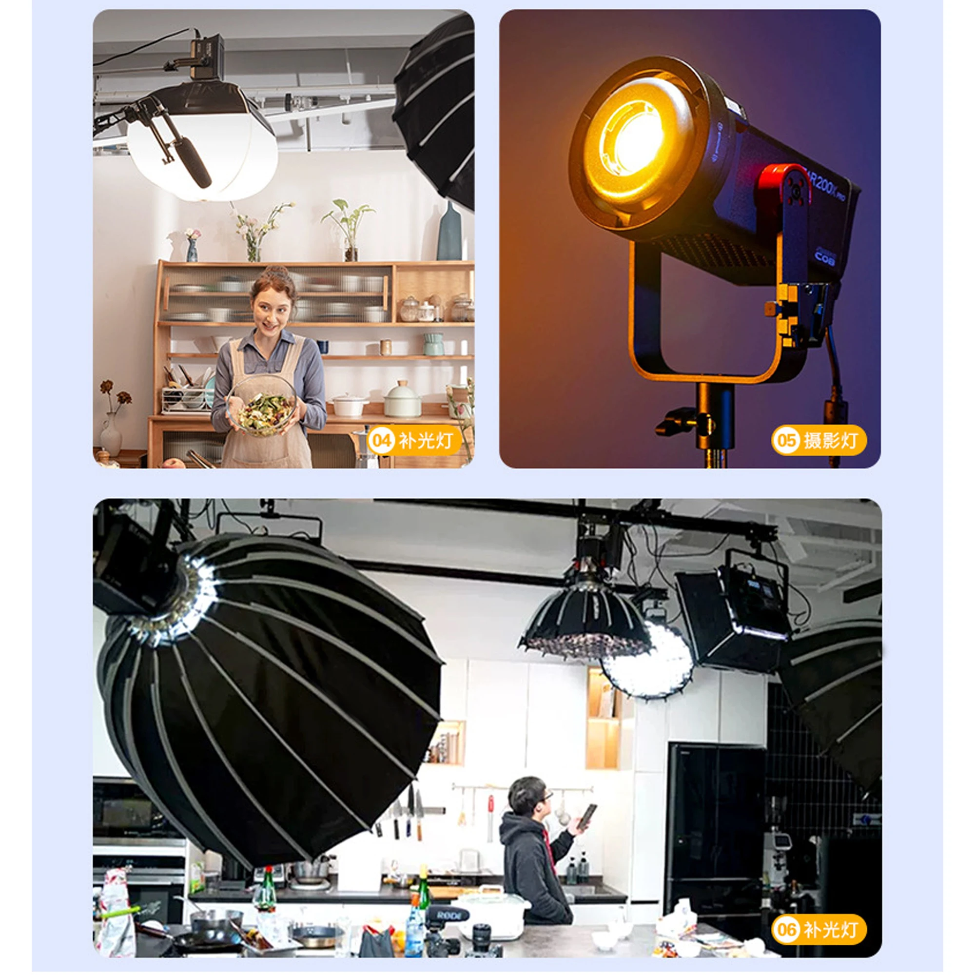 Фото Высококачественный COB LED модуль 54*54мм/62*57мм 400Вт (200CW+200WW) с CRI RA 95+ и цветовой температурой 2700K (теплый белый) + 6800K (холодный белый) для фото- и видеосъемки, DIY-проектов. №3