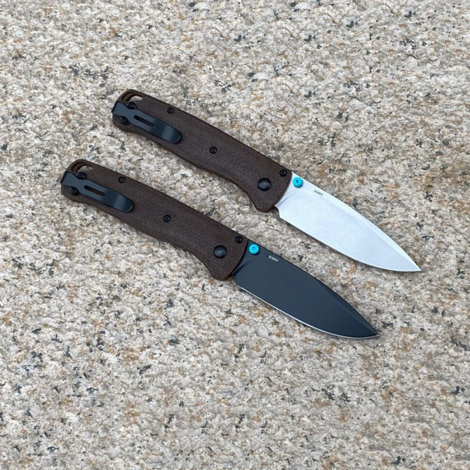 Фото Складной нож-бабочка BM535, карманный клинок Stonewash S30V, ручка из льняной/латуни, тактический, для самообороны, охоты, повседневного использования №5