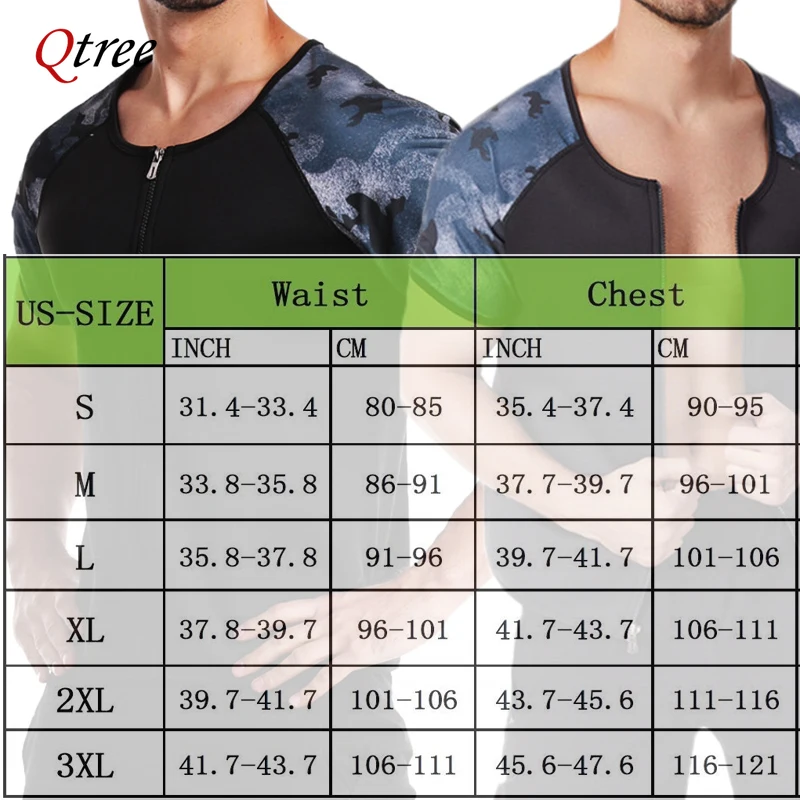 Sauna Suit for Men Hot Sweat Neoprene Body Shaper Sweat Shirt Workout Tummy Trimmer Fat Burn Corset Waist Trainer Zipper Tops