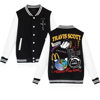 travis scotts men women fashion casual loose streetwear rapper hip hop baseball uniform cactus jack swag print jacket sweatshirt