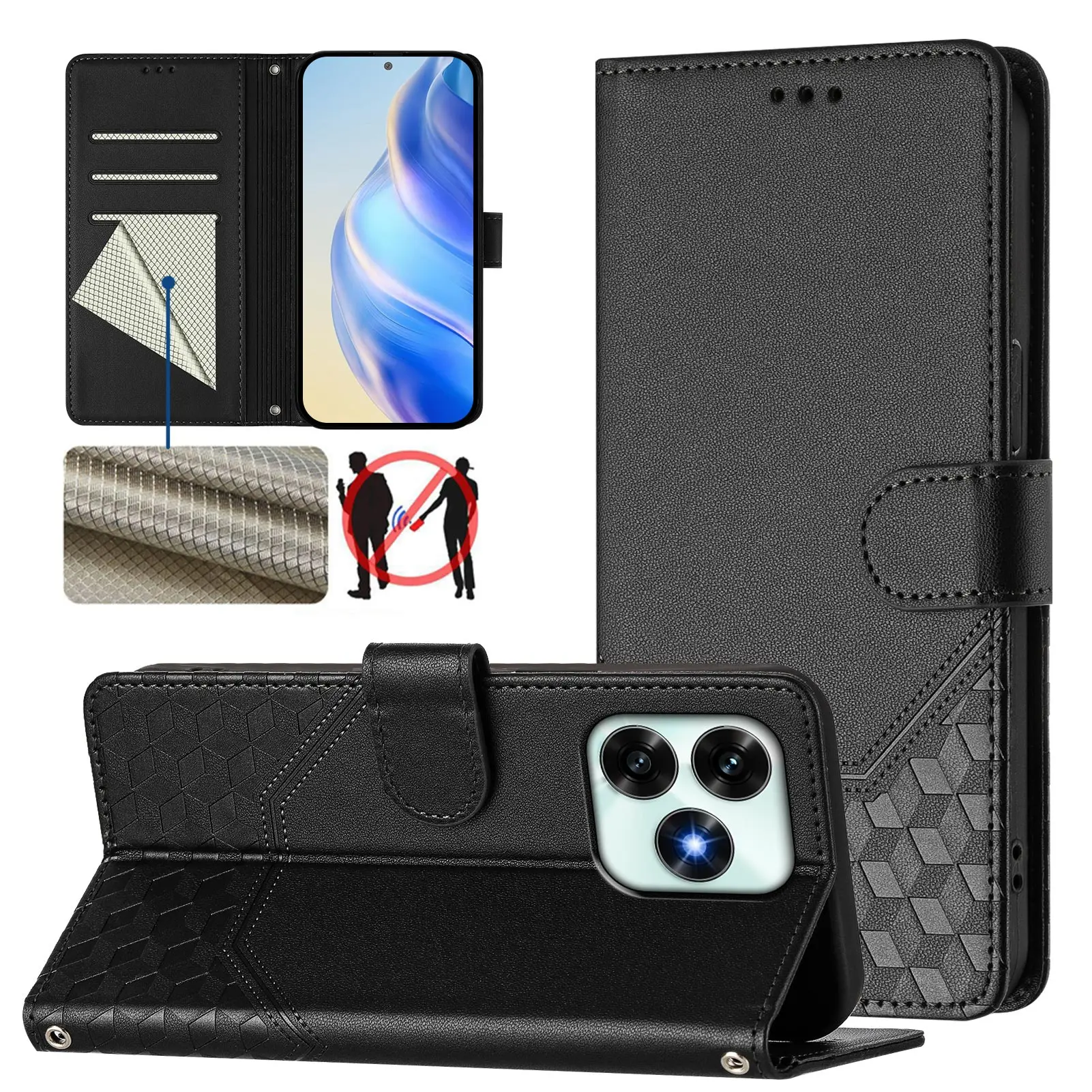 Кожаный чехол-книжка с 3D-узором и слотом для карт для Huawei Honor X5C X6C X8C X6B X7A X8 X8B X9C X30 X40 X40i (art.: 3920d960a2b14) - 3920d960a2b14