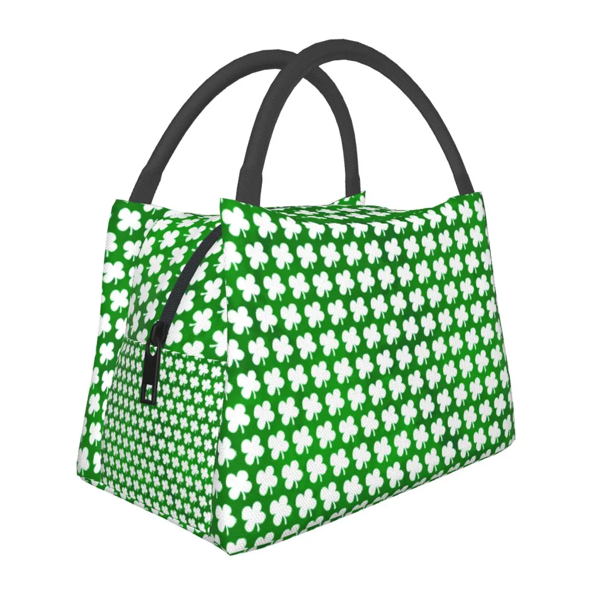 

St Patricks Day Lunch Bag Four Leaf Lucky Shamrock Kawaii Lunch Box Office Convenient Tote Food Bags Oxford Print Cooler Bag