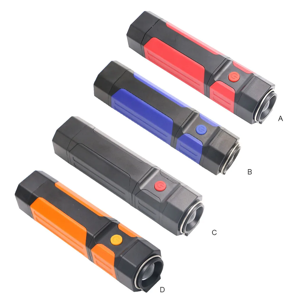 

Flashlight LED COB Portable Working Light Car Repairing Night Jogging Emergency Electric Torch Lighting Tool with Hook Red