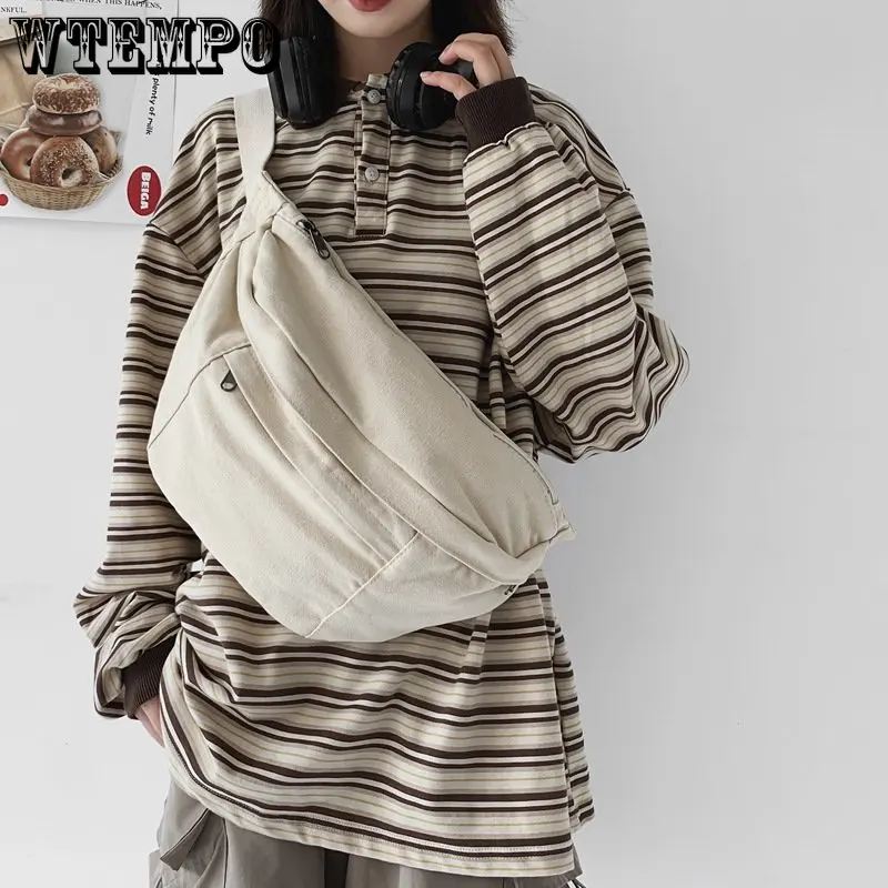 Fashion Trend Waist Bag Street Hip-hop Women Shoulder Bag Chest Pack Outdoor Sport Canvas Fanny Pack Crossbody Bag Lady Belt Bag