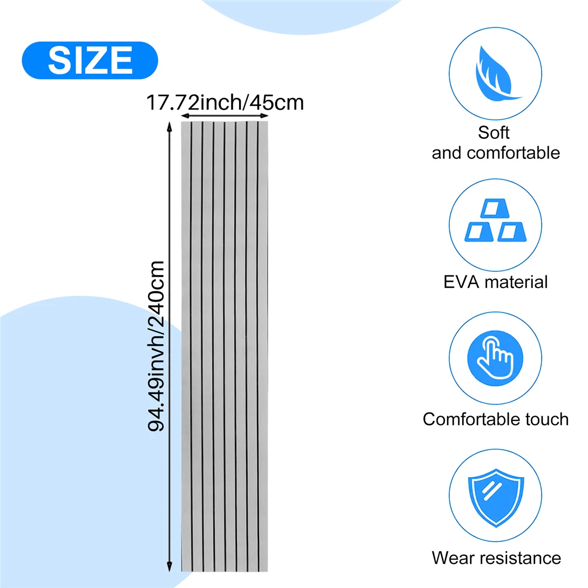 

Самоклеящийся Тиковый лист 6 мм из пены ЭВА, Морская Лодка, яхта, синтетический настил, напольный коврик из пенопласта, серый настил, 240x45 см
