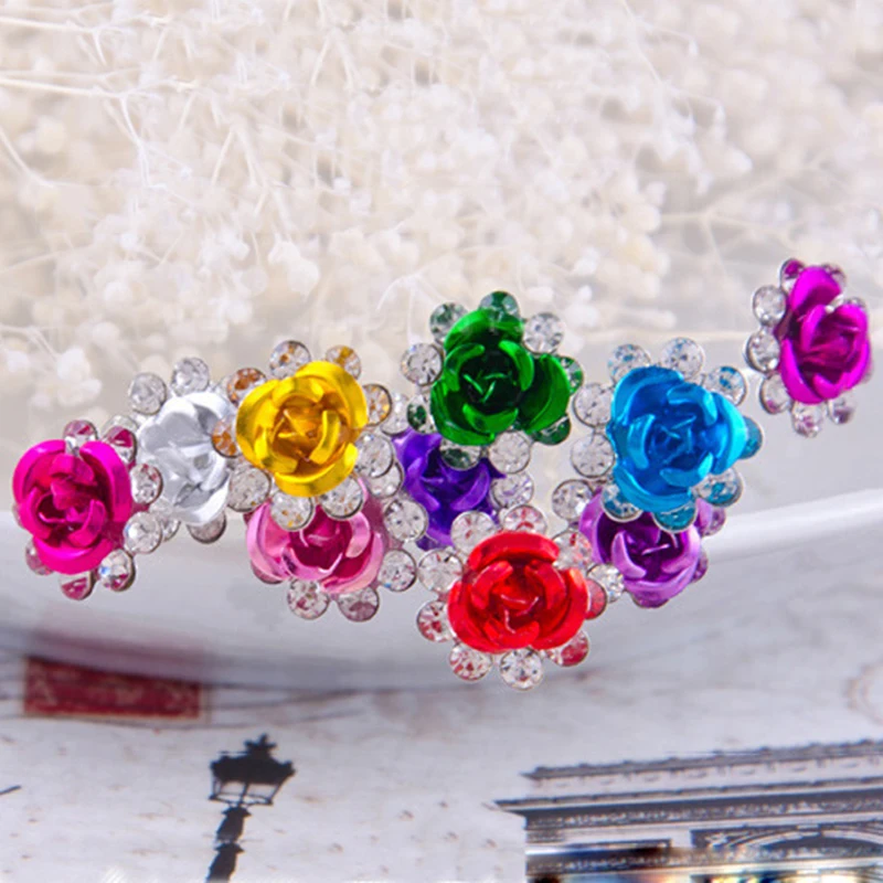 

1Pc Fashion Wedding Bridal Flower Clear Crystal Rhinestone Hair Pins Clips Bridesmaid Hairwear Jewelry Hair Accessories