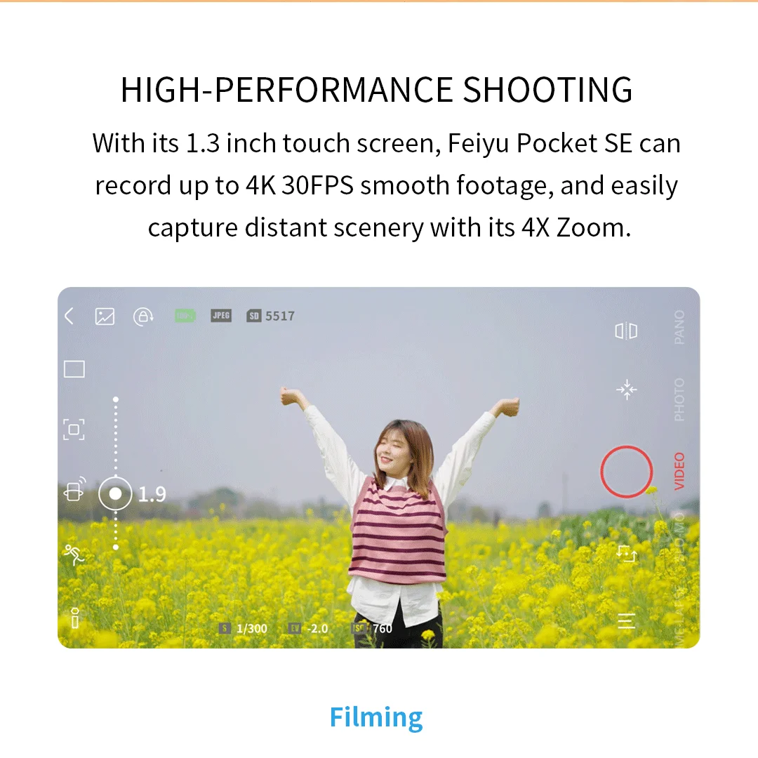 FeiyuTech 2022 новая Feiyu Pocket SE ручная 3-осевая стабилизированная карданный подвес 4K