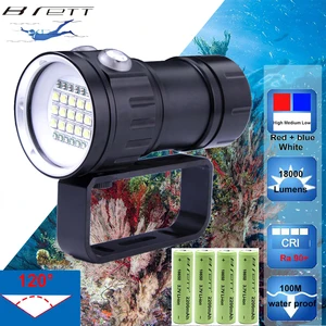 Imported LED Diving Flashlight 20000Lumens 6 x XHP70 Underwater Lighting 100m Waterproof Tactical Torch For P